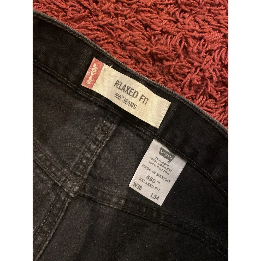Y2K Levi’s 550 Jeans Men’s Size 36X34 Black Denim Relaxed Pants